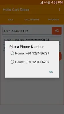 Hello Card Dialer android App screenshot 5